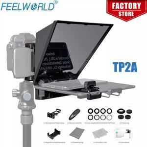 FEELWORLD TP2A 미니 텔레프롬프터 8인치 휴대용은 8인치 미만 스마트폰 태블릿 지원 스마트폰 DSLR 카메라