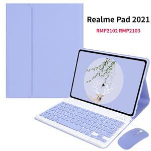 무선 블루투스 키보드 마우스 케이스, 리얼미 패드 2021 10.4 인치 RMP2102 RMP2103 케이스 커버