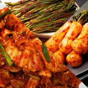 Fresh 자연락 전라도 모든재료 국내산 포기김치혼합세트 (맛김치2kg+총각2kg+부추2kg)