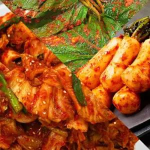 Fresh 자연락 전라도 모든재료 국내산 포기김치혼합세트 (맛김치2kg+총각2kg+깻잎1kg)
