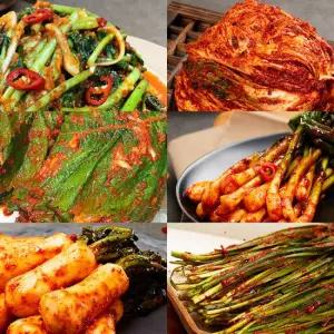 Fresh 자연락 전라도 모든재료 국내산 포기김치혼합세트 (포기2kg+총각2kg+열무2kg+파1kg+부추2kg+깻잎1kg)