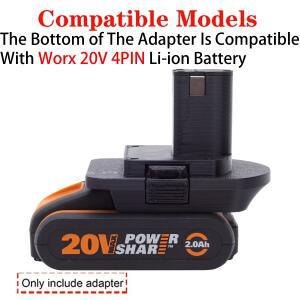 Ryobi 18V ONE + 리튬 이온 도구 용 어댑터 변환기-Worx 20V 4PIN 배터리 전동 액세서리