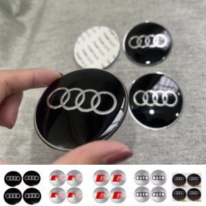 4PCS 65mm 자동차 허브 센터 커버 스티커는 아우디 ABT A3A4A5Q2 Q7 RSTT 알루미늄 합금 개조 적합합니다.