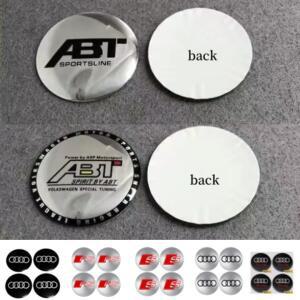 4PCS 65mm 자동차 허브 센터 커버 스티커는 아우디 ABT A3A4A5Q2 Q7 RSTT 알루미늄 합금 개조 적합합니다.