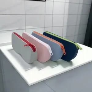 투톤배색 실리콘 안경파우치 휴대용 선글라스 케이스 가방 걸이 스트랩 안경집_25394859