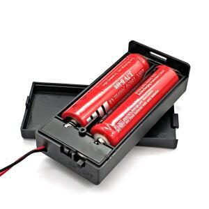 18650 배터리 보관 케이스 3.7V 홀더 박스 컨테이너(2개 슬롯 ON/OFF 스위치 포함)