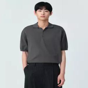 무신사 스탠다드 워셔블 수피마 코튼 니티드 폴로 셔츠 그레이 4496077