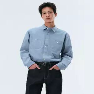 무신사 스탠다드 샴브레이 워크 셔츠 라이트 블루 784858