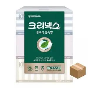 휴지 크리넥스 각티슈 클래식 숲속향 180매X6개_4팩