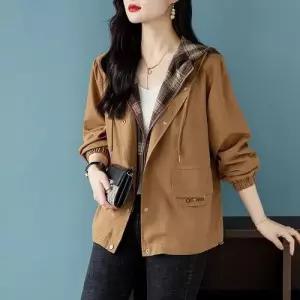 여사친 캐주얼 가을 페이크 투 체크 트렌치 슬림핏 코트 미리준비 OOTD3