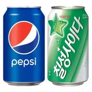 칠성사이다 펩시콜라 각 12캔씩 총24캔 355ml