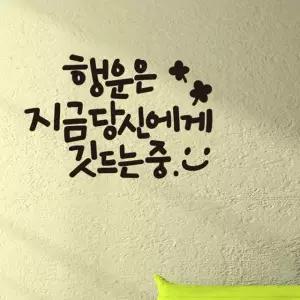 행운은당신에게 소형 캘리그라피 레터링스티커 인테리어스티커 창문스티커 (WBECA74)
