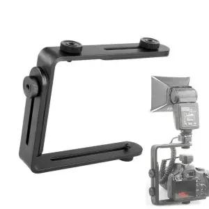 듀얼 L 플래시 확장 브라켓 플레이트 카메라 DSLR 액션캠 연결 조명 (W39E480)
