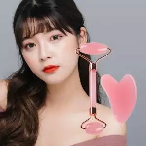 어깨마사지 핑크 페이스롤러 하트괄사 셀프마사지 세트