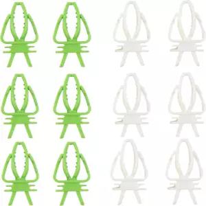 12팩 버드 케이지 푸드 홀더 코카티엘 버지 잉꼬 코누레 마카우 및 스몰 6 그린+6 화이트 용 플라스틱 밀레