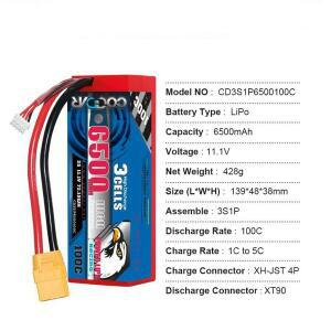 CD3S1P5500110C 3S 11.1V 6500mAh 100C RC 자동차 트럭 비행기 모델용 충전식 리튬폴리머 배터리