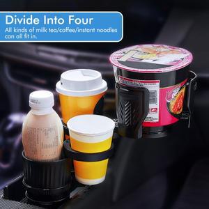 다기능 4-in-1 차량용 컵홀더 (음료 랙 및 즉석면 홀더 포함), 나침반 포함, 조절 및 접이식