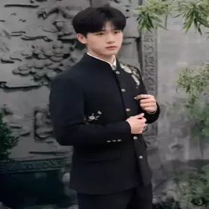 남성 트렌디 아이템 정장자켓 모란나비자수 차이나카라 정장 코트 신랑 결혼식 상의 N51Z1R HT1