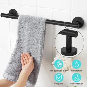 40cm 매트 블랙 타월 바 벽이 장착되었습니다 스테인레스 스틸 수건 홀더 화장실 랙 레일 현대의 목욕 액세