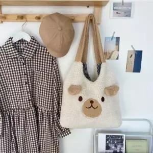 여성 데일리 가벼운 숄더 백 겨울 쇼퍼 가방 베이지
