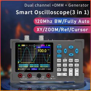 3in1 디지털 오실로스코프 멀티미터 신호 발생기 듀얼 채널 120Mhz 대역폭 250MSa/s 샘플링 속도 휴대용 오