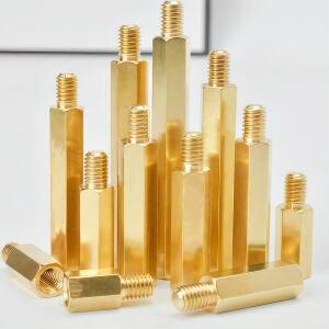 M2.5 M3 M4 육각 황동 남성 여성 마더 보드 스탠드 오프 스레드 6mm 랙 스터드 기둥 PCB 열 스페이서 나사