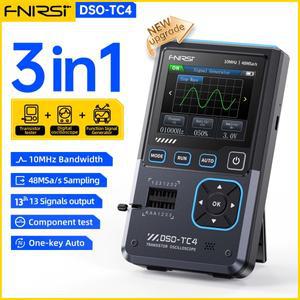FNIRSI DSO-TC4 휴대용 오실로스코프 트랜지스터 테스터, 3 in 1,10MHz 대역폭, 48MSa/s 샘플링 속도 연속