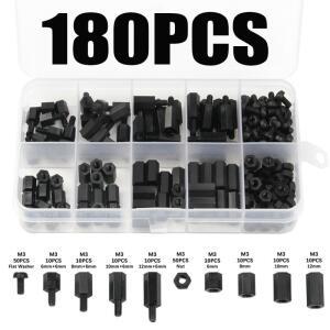 180Pcs M3 혼합 여성 남성 16 진수 간격 나사 세트 PCB 마더 보드에 대 한 나일론 스탠드 오프 스페이서 열