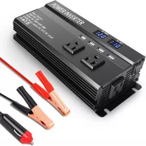 1200W 피크 파워 인버터 고속 충전 2.4A USB 및 3개의 AC 콘센트가 장착된 12v 110v 로드 트립 캠핑 RV