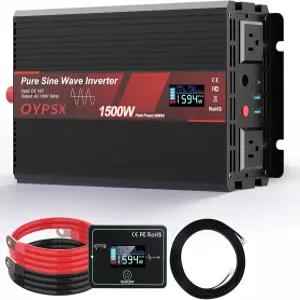 RV 트럭 캠핑용 1500W 파워 인버터 12V 110V AC 퓨어 사인 웨이브 LCD 디스플레이가 있는 실외 오프 그리드