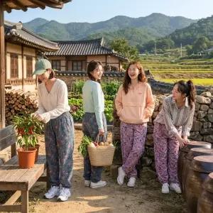 할매 꽃 바지 몸배 촌캉스 할미플리츠 일복 밭일 여름 일바지 할머니 꽃무늬 몸빼 김장 농사