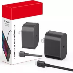닌텐도 스위치용 충전기 2-20V 3A 60W AC 어댑터 고속 충전 5FT USB C 케이블 포함 -