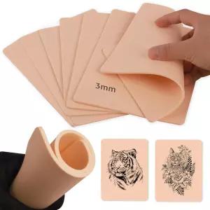 레이일 3mm 타투 스킨 연습 - 5Pcs 소프트 실리콘 양면 7.48x5.62 두께의 눈썹 초보자 및 숙련된