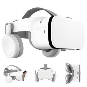 전화용 VR 헤드셋 어린이용 블루투스 3D 화이트 가상 현실 헤드폰이 전용 영화 안경 게임 장착된