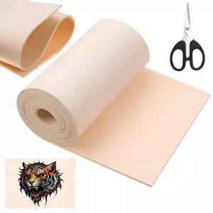하이글 148 x 6.3 인치 롤 블랭크 타투 연습 스킨 가위 1 개 개로 20 이상 가짜 양면 1mm 두께 실리콘 무료