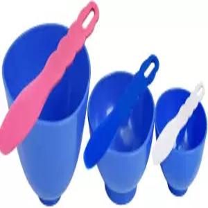 3Pcs 유연한 고무 혼합 그릇 알지네이트 및 석고 재료용 치과용 플라스틱 주걱