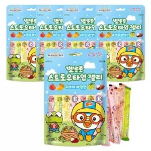 뽀로로 스트로우타입 젤리 4가지 과일맛 유아 어린이 캐릭터 간식 10개입 5개