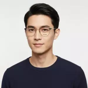 몽블랑 안경테 MB0191O 001 라운드 하금테 메탈 안경