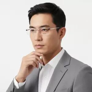 몽블랑 안경테 MB0105O 003 스퀘어 무테 메탈 안경