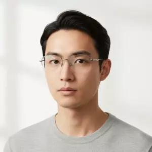 구찌 안경테 GG0868OA 003 스퀘어 반무테 메탈 아시안핏 안경