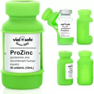 반려동물에게 안전한 바이알TM 인슐린 보호 케이스 10mL 위한 병 및 커버 Zinc 2팩 연두색