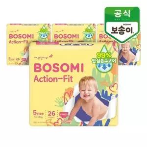 [깨끗한나라]보솜이 액션핏 팬티 특대형 26개입x4팩_