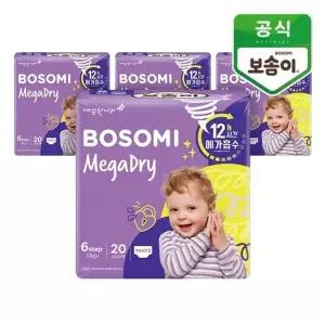 [깨끗한나라]보솜이 메가드라이 팬티 점보형 20개입x4팩_