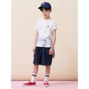 [BEANPOLE KIDS] [Essential] 달이 라운드 반소매 티셔츠 - 아이보리 (BI6242GE10)