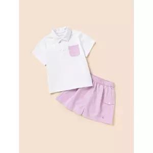 [BEANPOLE KIDS] 여아 핫썸머 쿨맥스 아이스 칼라 반소매 상하 세트  라이트 핑크 (BI6442G90Y)