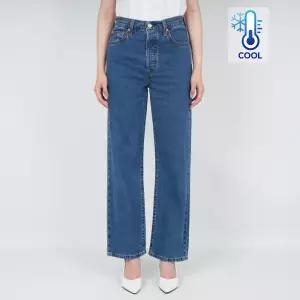 리바이스 여성 청바지 쿨진 립케이지 스트레이트 앵클 미디엄블루 726930200