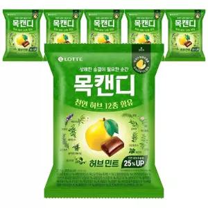 롯데 목캔디 허브민트 217g x 6개
