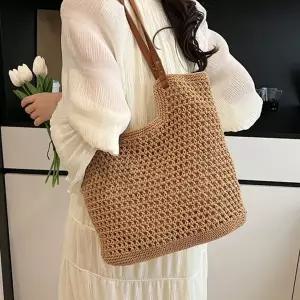 [하프클럽/]여성 심플 데일리 보부상가방 그물망 빅쇼퍼백