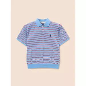 [BEANPOLE KIDS] 사토리얼 스트라이프 티카라 반소매 티셔츠 - 스카이 블루 (BI6442U09Q)