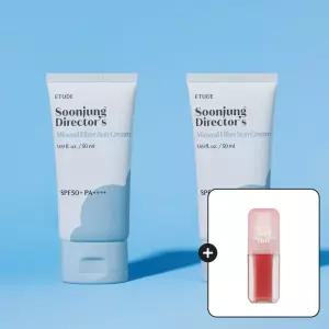 [에뛰드] [1+1 기획세트] 순정 디렉터 무기자차 선크림 SPF50+ PA++++, 50ml+50ml디어달링 오일틴트